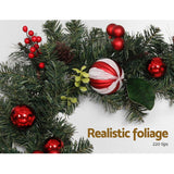 Jingle Jollys 2.7M 9FT Christmas Garland with Ornament Xmas Tree Decor