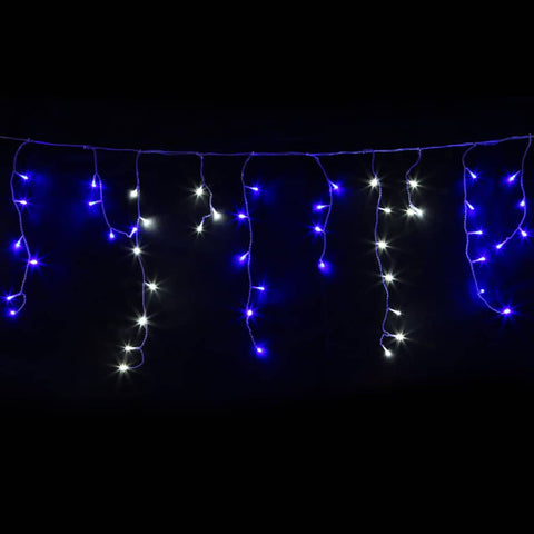 Jingle Jollys 800 LED Christmas Icicle Lights White and Blue