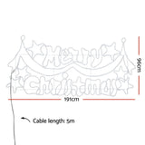 Jingle Jollys 1.9M LED Merry Christmas lights Motif Light Outdoor Decorations