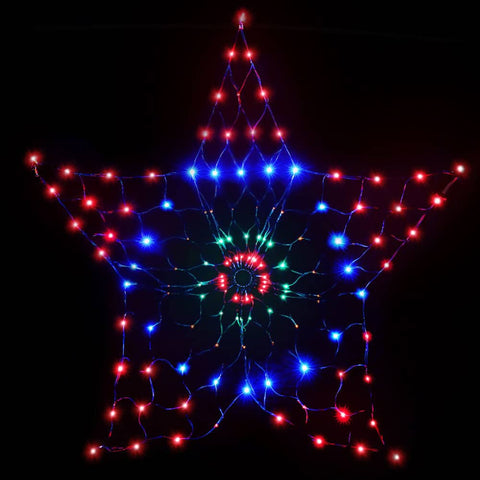 Jingle Jollys Christmas Lights Motif LED Star Net Waterproof Outdoor Colourful