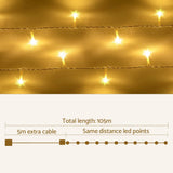 Jingle Jollys 100M 500 LED Christmas String Lights Warm White