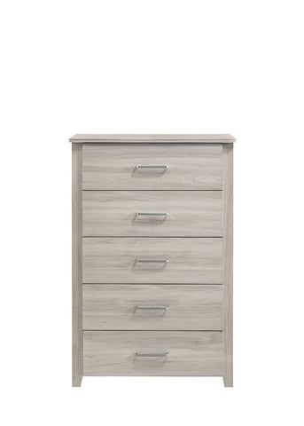 5 Chest Of Drawers Tallboy In White Oak