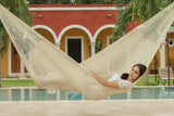 Mayan Legacy Queen Size Cotton Mexican Hammock in Cream Colour