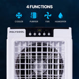 Darrahopens Appliances > Air Conditioners POLYCOOL 35L 220W Portable Evaporative Air Cooler 24 Hour Timer 4 in 1 Cooling Fan w/ Remote