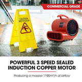 Darrahopens Appliances > Appliances Others Baumr-AG 3-Speed Carpet Dryer Air Mover Blower Fan, 700CFM, Sealed Copper Motor, Poly Housing