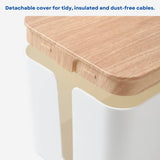 Darrahopens Appliances > Appliances Others GOMINIMO Set of Two Cable Management Box with Wood Pattern Lid (White) GO-CB-101-CD
