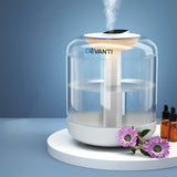 Darrahopens Appliances > Aroma Diffusers & Humidifiers Devanti 1L Air Humidifier Ultrasonic Purifier Aroma Diffuser Essential Oil LED