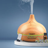 darrahopens Appliances > Aroma Diffusers & Humidifiers Devanti 300ml 4 in 1 Aroma Diffuser - Light Wood