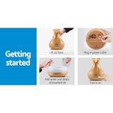 darrahopens Appliances > Aroma Diffusers & Humidifiers Devanti 400ml 4 in 1 Aroma Diffuser remote control - Light Wood