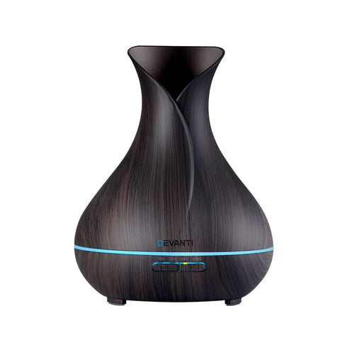 darrahopens Appliances > Aroma Diffusers & Humidifiers Devanti 400ml 4 in 1 Aroma Diffuser with remote control- Dark Wood