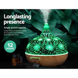 darrahopens Appliances > Aroma Diffusers & Humidifiers DEVANTI Aroma Aromatherapy Diffuser 3D LED Night Light Firework Air Humidifier Purifier 400ml Remote Control
