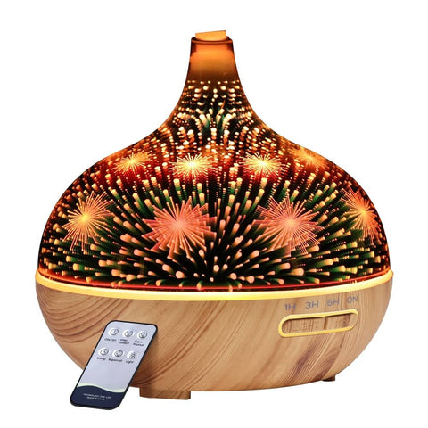 darrahopens Appliances > Aroma Diffusers & Humidifiers DEVANTI Aroma Aromatherapy Diffuser 3D LED Night Light Firework Air Humidifier Purifier 400ml Remote Control