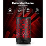 darrahopens Appliances > Aroma Diffusers & Humidifiers Devanti Aroma Diffuser Aromatherapy Essential Oils Metal Cover Ultrasonic Cool Mist 100ml Remote Control Black