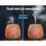 darrahopens Appliances > Aroma Diffusers & Humidifiers Devanti Aroma Diffuser Aromatherapy Humidifier Essential Oil Ultrasonic Cool Mist Wood Grain Remote Control 400ml