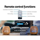 darrahopens Appliances > Aroma Diffusers & Humidifiers Devanti Aroma Diffuser Aromatherapy Humidifier Essential Oil Ultrasonic Cool Mist Wood Grain Remote Control 400ml