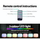 darrahopens Appliances > Aroma Diffusers & Humidifiers DEVANTI Aroma Diffuser Aromatherapy LED Night Light Air Humidifier Purifier Light Wood Grain 500ml