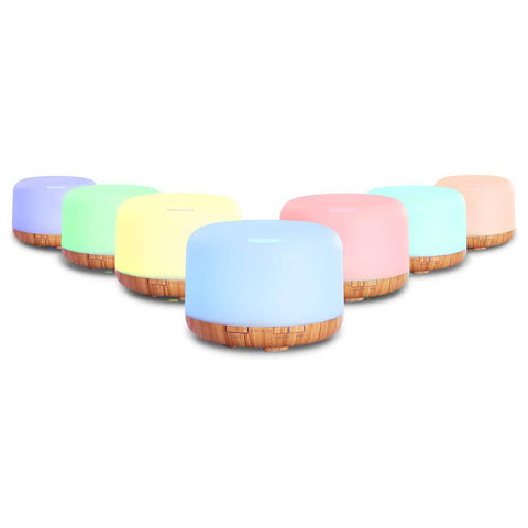 darrahopens Appliances > Aroma Diffusers & Humidifiers DEVANTI Aroma Diffuser Aromatherapy LED Night Light Air Humidifier Purifier Light Wood Grain 500ml