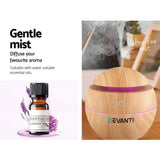 darrahopens Appliances > Aroma Diffusers & Humidifiers Devanti Aromatherapy Diffuser Aroma Essential Oils Air Humidifier LED Light 130ml