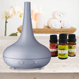 darrahopens Appliances > Aroma Diffusers & Humidifiers Essential Oil Diffuser Ultrasonic Humidifier Aromatherapy LED Light 200ML 3 Oils - Matte Grey
