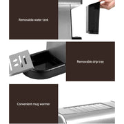 Darrahopens Appliances Devanti Coffee Machine Espresso Maker 20 Bar Milk Frother Cappuccino Latte Cafe