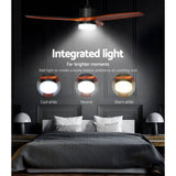 Darrahopens Appliances > Fans Devanti 52'' Ceiling Fan LED Light Remote Control Wooden Blades Dark Wood Fans