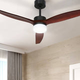Darrahopens Appliances > Fans Devanti 52'' Ceiling Fan LED Light Remote Control Wooden Blades Dark Wood Fans