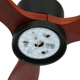 Darrahopens Appliances > Fans Devanti 52'' Ceiling Fan LED Light Remote Control Wooden Blades Dark Wood Fans