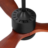 Darrahopens Appliances > Fans Devanti 52'' Ceiling Fan LED Light Remote Control Wooden Blades Dark Wood Fans