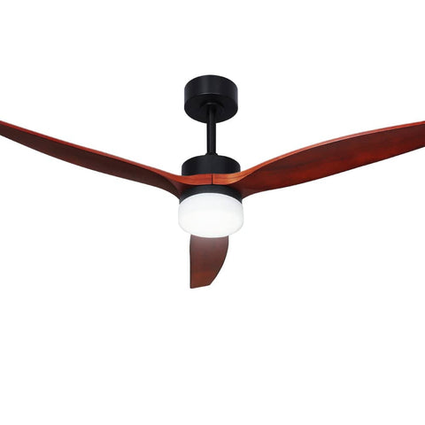 Darrahopens Appliances > Fans Devanti 52'' Ceiling Fan LED Light Remote Control Wooden Blades Dark Wood Fans