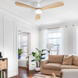 Darrahopens Appliances > Fans Devanti 52'' Ceiling Fan LED Light Remote Control Wooden Blades Timer Fans