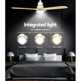 Darrahopens Appliances > Fans Devanti 52'' Ceiling Fan LED Light Remote Control Wooden Blades Timer Fans