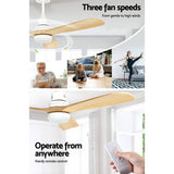 Darrahopens Appliances > Fans Devanti 52'' Ceiling Fan LED Light Remote Control Wooden Blades Timer Fans