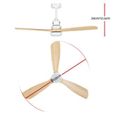 Darrahopens Appliances > Fans Devanti 52'' Ceiling Fan LED Light Remote Control Wooden Blades Timer Fans