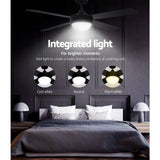 darrahopens Appliances > Fans Devanti 52'' Ceiling Fan w/Light w/Remote Timer - Black