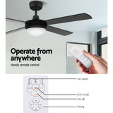 darrahopens Appliances > Fans Devanti 52'' Ceiling Fan w/Light w/Remote Timer - Black