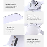 darrahopens Appliances > Fans Devanti 52'' Ceiling Fan w/Light w/Remote Timer - White