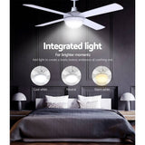 darrahopens Appliances > Fans Devanti 52'' Ceiling Fan w/Light w/Remote Timer - White