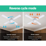darrahopens Appliances > Fans Devanti 52'' Ceiling Fan w/Light w/Remote Timer - White