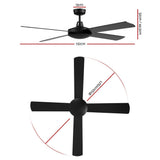 darrahopens Appliances > Fans Devanti 52'' Ceiling Fan w/Remote - Black