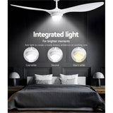 darrahopens Appliances > Fans Devanti 52'' Ceiling Fan With Light Remote DC Motor 3 Blades 1300mm