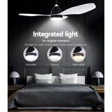 darrahopens Appliances > Fans Devanti Ceiling Fan Light Remote Control Ceiling Fans White 48'' 3 Blades