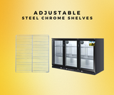 Darrahopens Appliances > Fridges 318L 3-Door Commercial Wine Bar Fridge Chiller Can Cooler Mini Freezer in Black