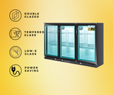 Darrahopens Appliances > Fridges 318L 3-Door Commercial Wine Bar Fridge Chiller Can Cooler Mini Freezer in Black