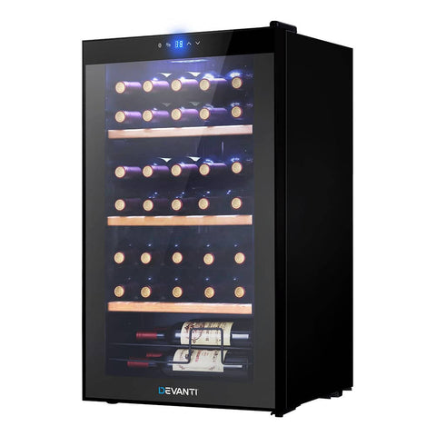 darrahopens Appliances > Fridges Devanti 34 Bottles Wine Cooler Compressor Chiller Beverage Fridge