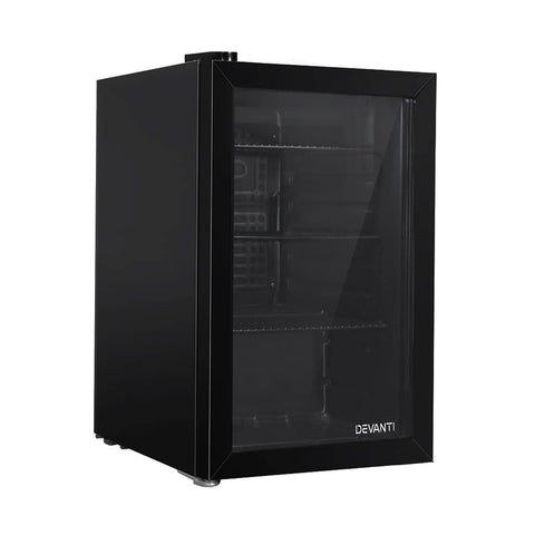 darrahopens Appliances > Fridges Devanti 70L Bar Fridge Glass Door Mini Countertop Freezer Fridges Bottle Cooler