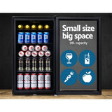 darrahopens Appliances > Fridges Devanti 98L Bar Fridge Glass Door Mini Freezer Fridges Countertop Beverage Commercial
