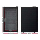 darrahopens Appliances > Fridges Devanti 98L Bar Fridge Glass Door Mini Freezer Fridges Countertop Beverage Commercial