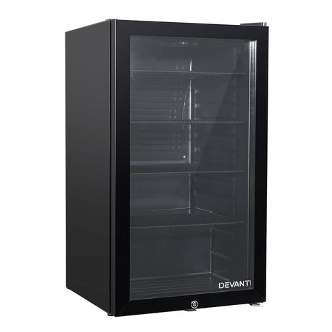 darrahopens Appliances > Fridges Devanti 98L Bar Fridge Glass Door Mini Freezer Fridges Countertop Beverage Commercial