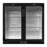 darrahopens Appliances > Fridges Devanti Bar Fridge 2 Glass Door Commercial Display Freeer Drink Beverage Cooler Black
