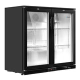 darrahopens Appliances > Fridges Devanti Bar Fridge 2 Glass Door Commercial Display Freeer Drink Beverage Cooler Black